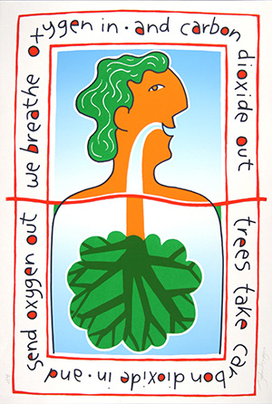 We breathe oxygen in and carbon dioxide out ....